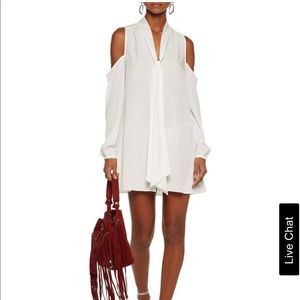 NWT Haute Hippie Pussybow Cold Shoulder mini dress